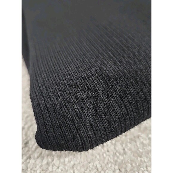 REBECCA TAYLOR Ribbed Knit V-Neck Puff Sleeves Midi Dress Stretch Black Size S - Picture 13 of 13